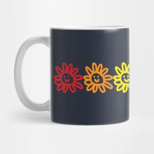 Six Daisy Smiley Faces Pride Rainbow Color Mug